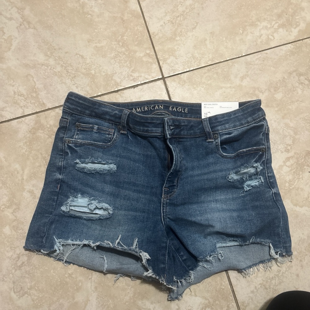 American Eagle Outfitters Distressed Blue Jean Shorts